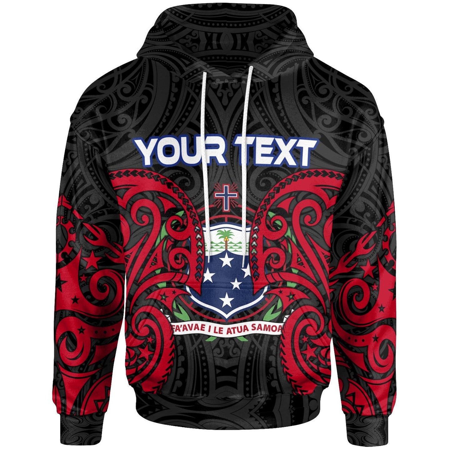 Custom Text Samoa Polynesian Custom Personalised Hoodie Samoan Spirit