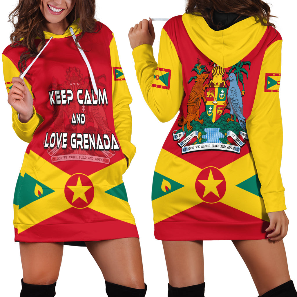 Grenada Hoodie Dress Keep Calm and Love Grenada