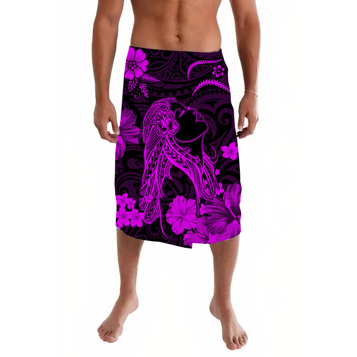Hawaii Lavalava Polynesia Purple Beautiful Hula Girl