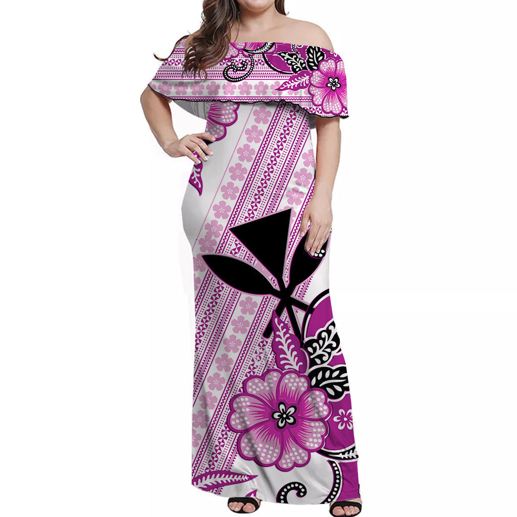 Hawaiian Matching Outfits For Couples Hawaii Combo Dress and Hawaiian Shirt Kakau Tribal Pink Batik Floral Ver.02