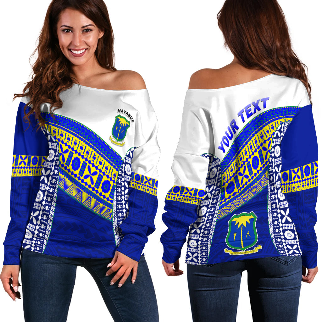 (Custom Personalised) Natabua High School Fiji Off Shoulder Sweater NHS Polynesian