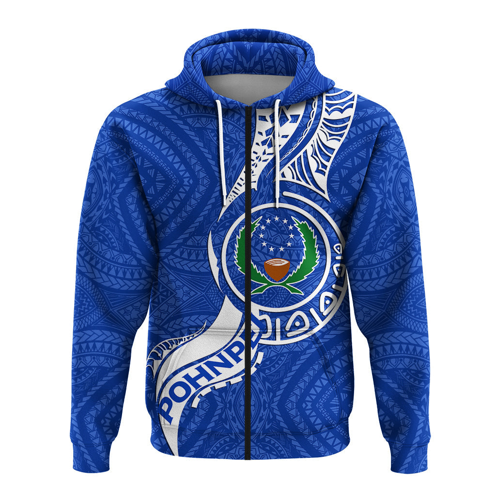 Pohnpei Zip Up Hoodie Micronesia Pride Blue