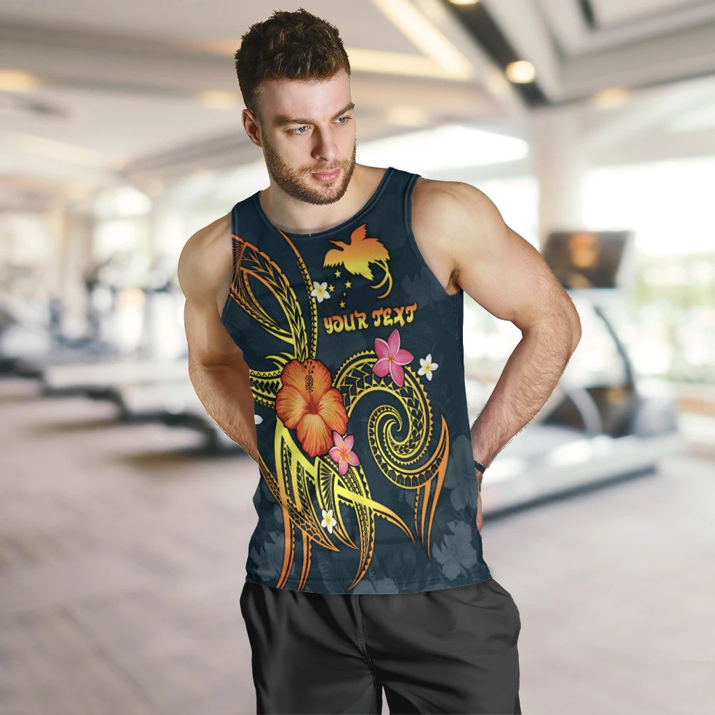 Papua New Guinea Polynesian Personalised Men's Tank Top Legend of Papua New Guinea Blue