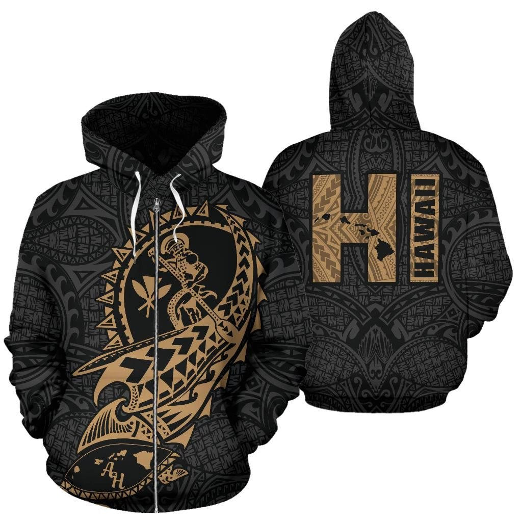 Hawaii Polynesian Suffer Kanaka Warrior Hoodie (Zip)