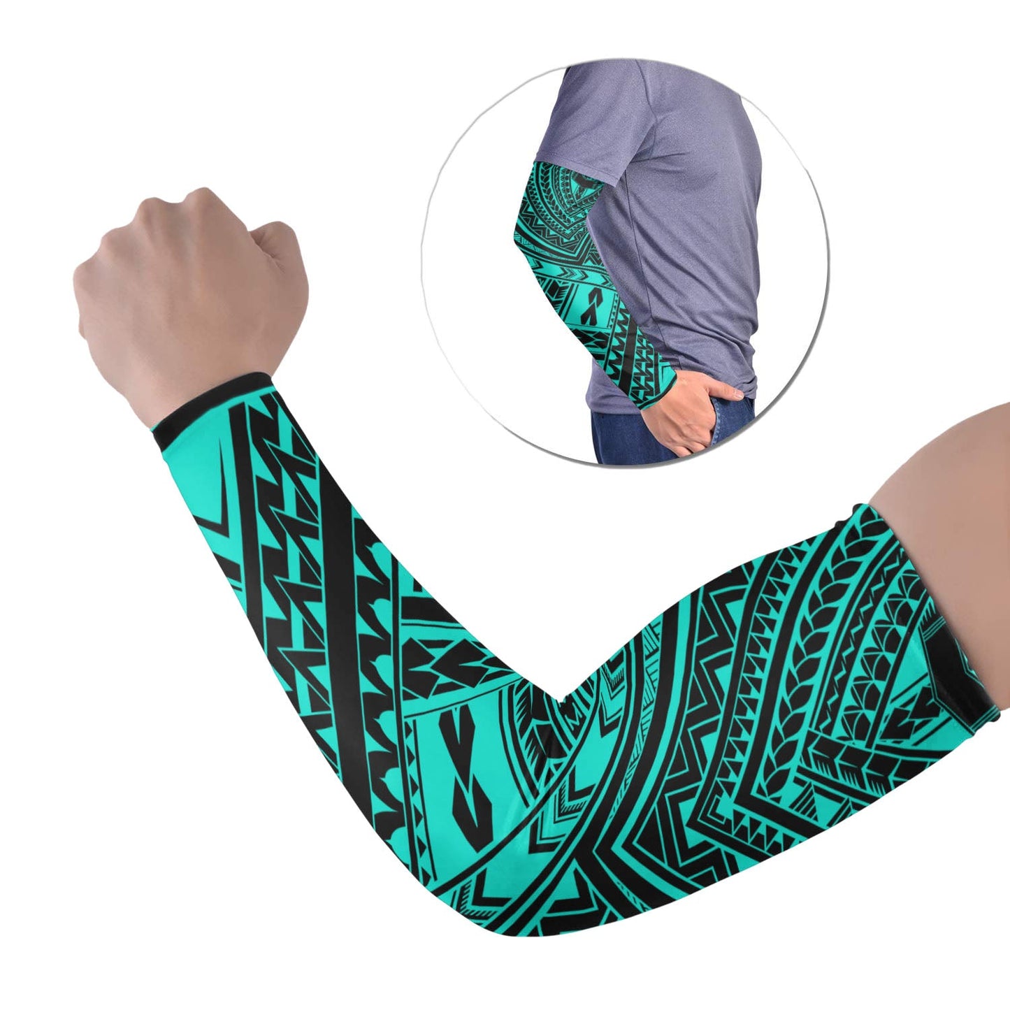Polynesian Tribal Tattoo Arm Sleeve 43 (Set of Two) Colorful No.28