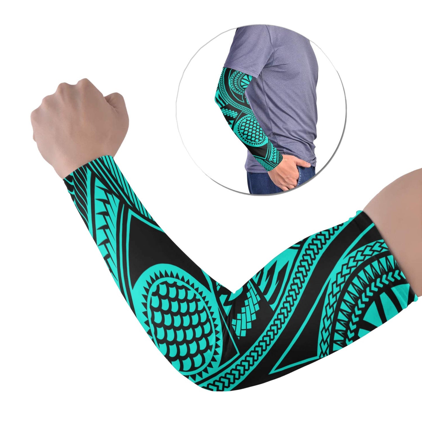 Polynesian Tribal Tattoo Arm Sleeve 43 (Set of Two) Colorful No.4