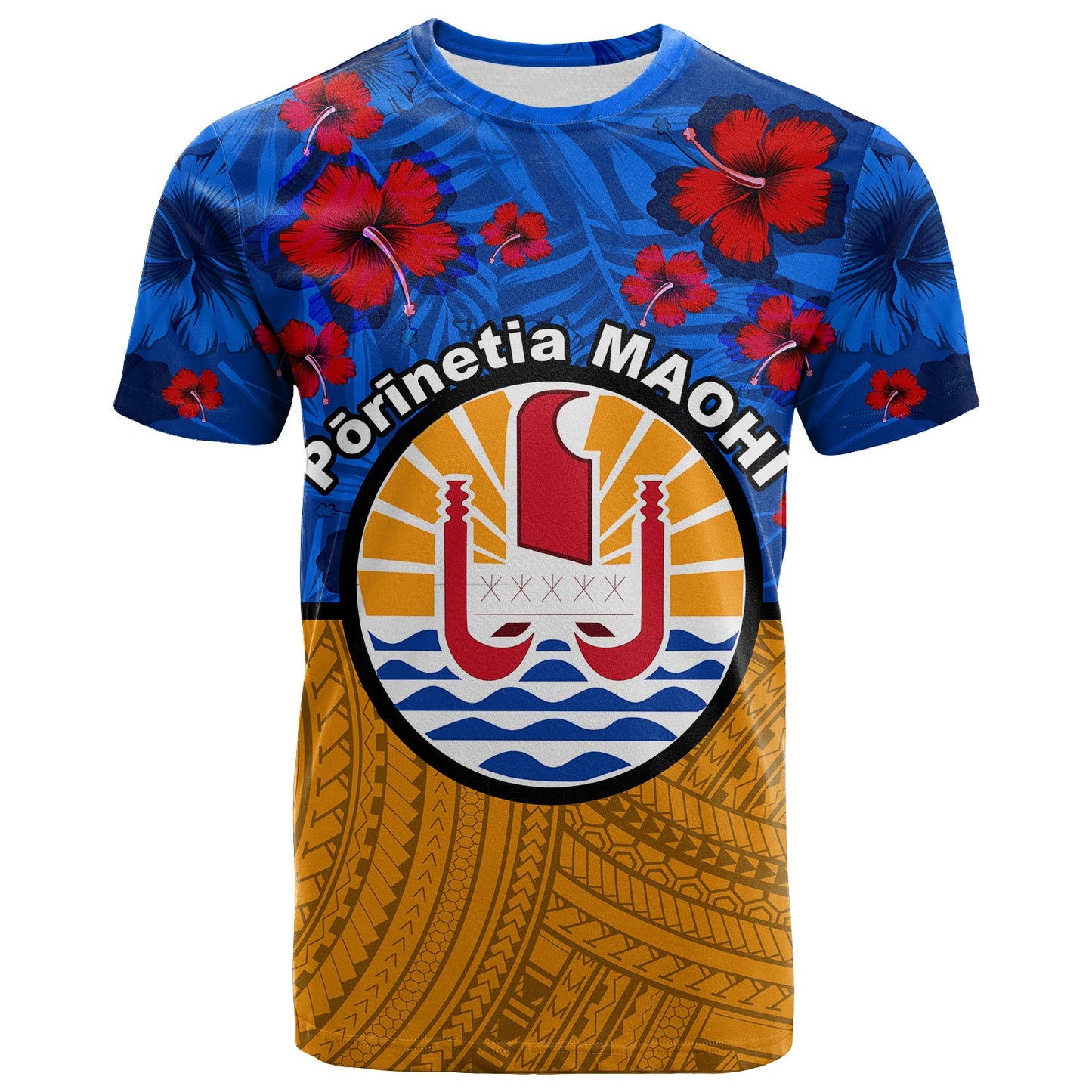 French Polynesian MAOHI Hibiscus Flowers T Shirt