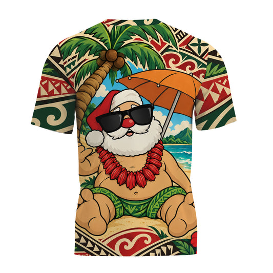 Hawaii Funny Santa Shirt Polynesian Tribal Christmas T Shirt