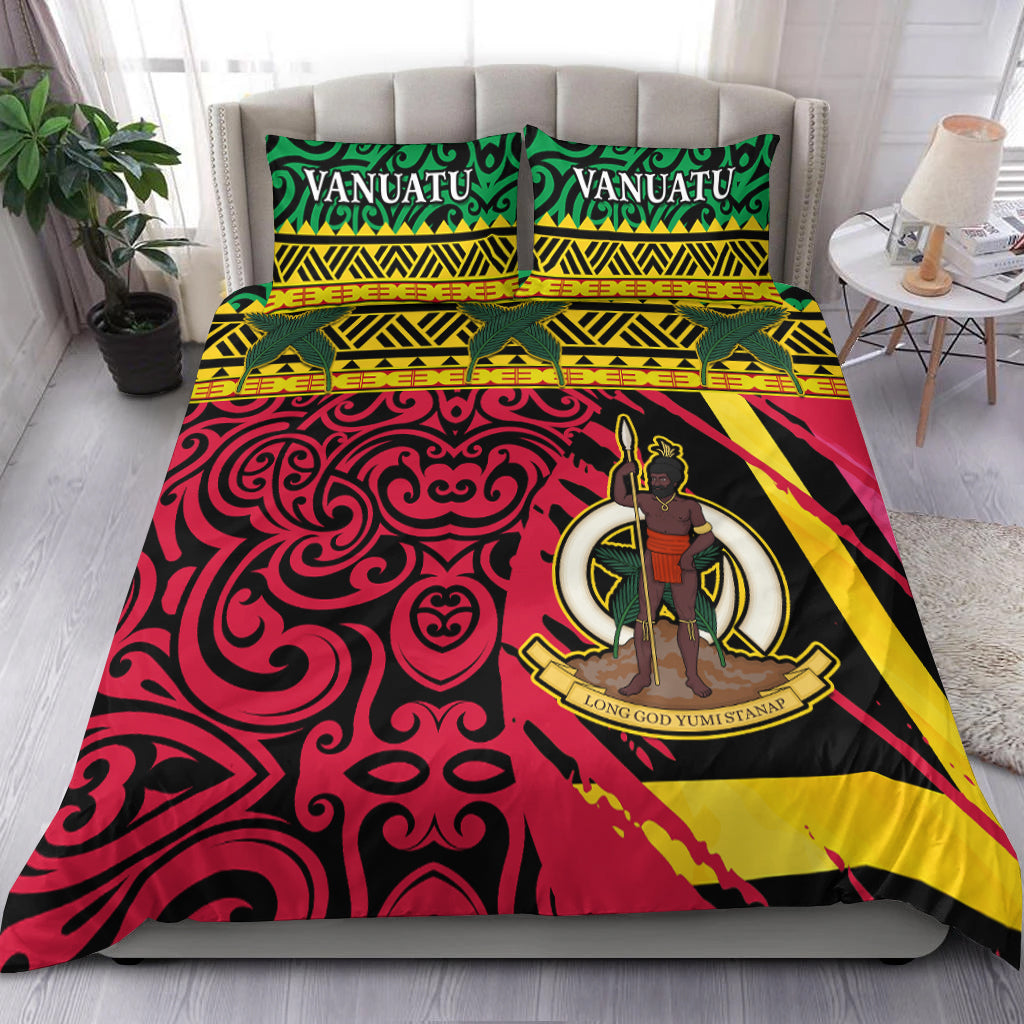 Vanuatu Dreamy Bedding Set Coat Of Arms and Pattern