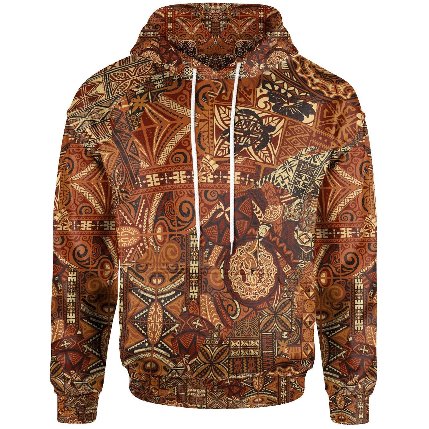 Polynesian Hoodie Vintage Tapa Pattern