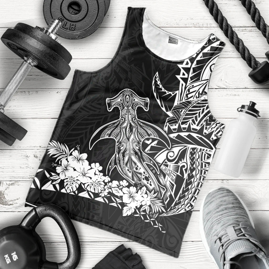 Hawaii Polynesian Men Tank Top Wild Hammerhead Sharks