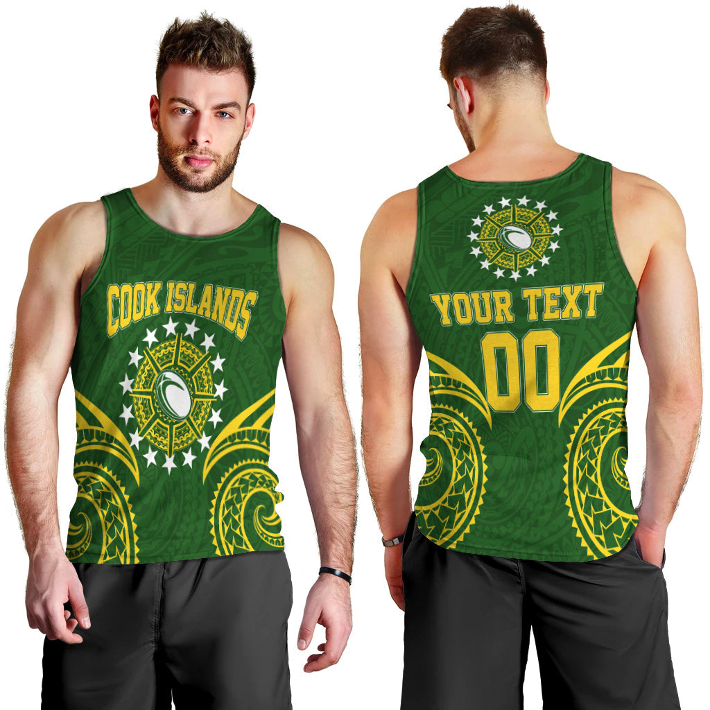 Custom Personalised Cook Islands Rugby Men's Tank Top Tribal Pattern