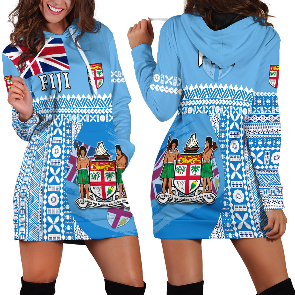 Fiji Dreamy Hoodie Dress Tapa Pattern