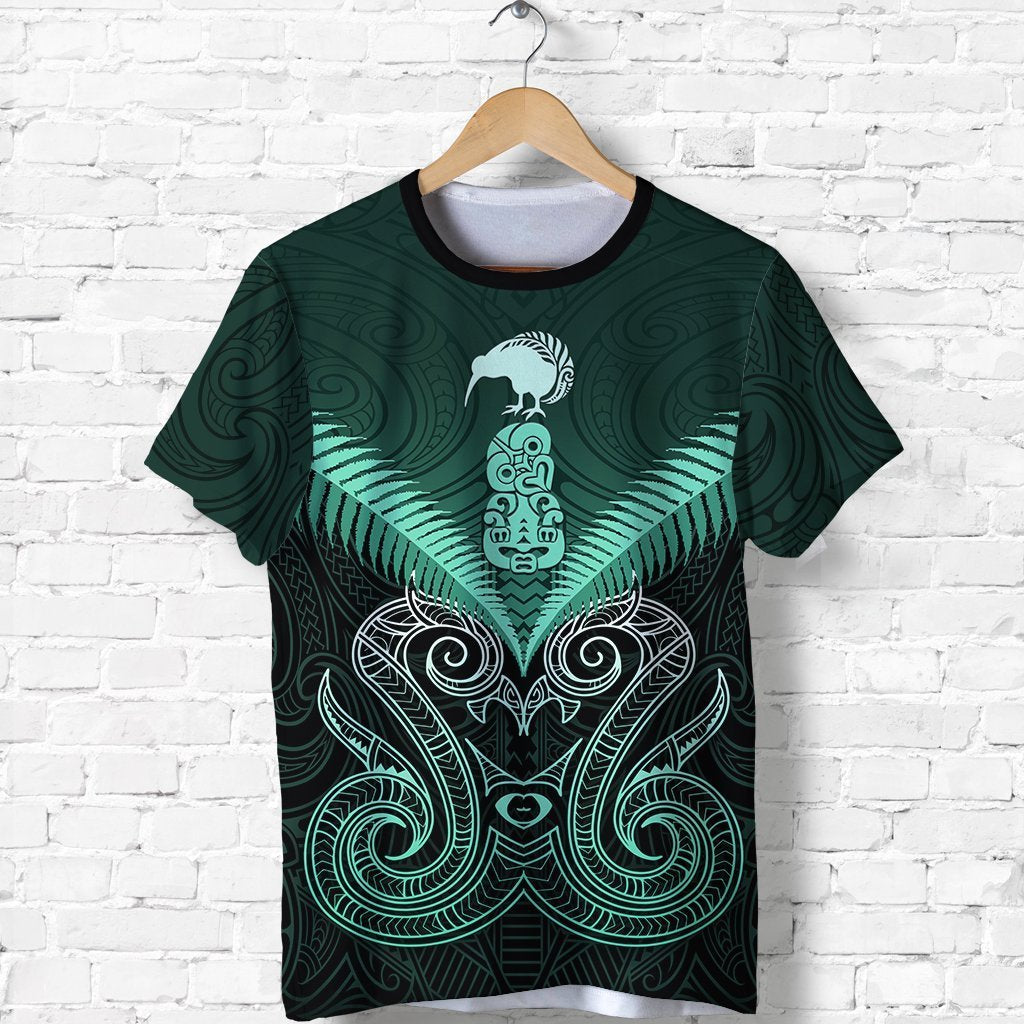 Maori Manaia New Zealand T Shirt Turquoise
