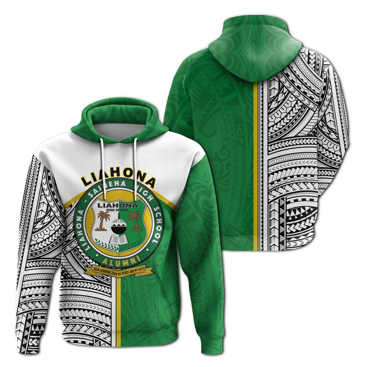 Liahona High School Hoodie Polynesian Patterns -0