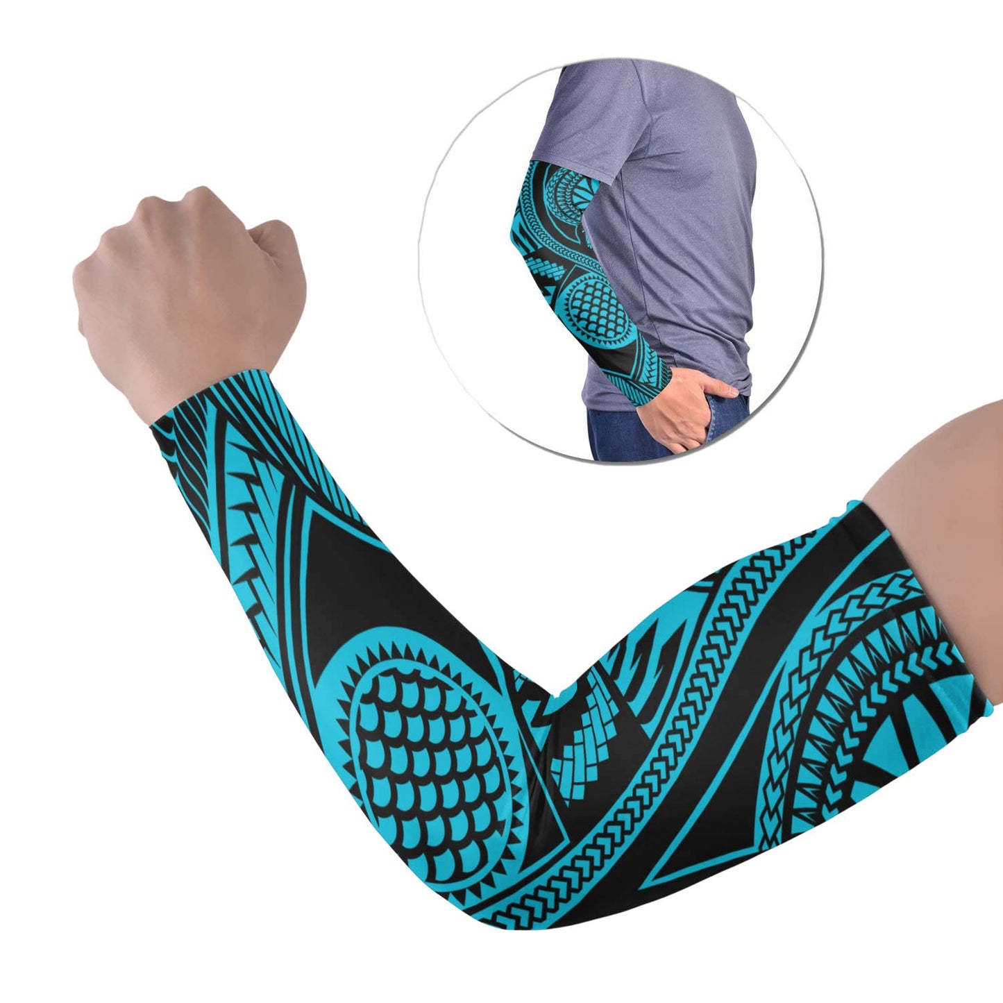 Polynesian Tribal Tattoo Arm Sleeve 43 (Set of Two) Colorful No.3