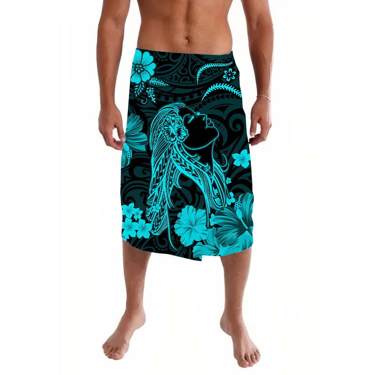 Hawaii Lavalava Polynesia Turquoise Beautiful Hula Girl