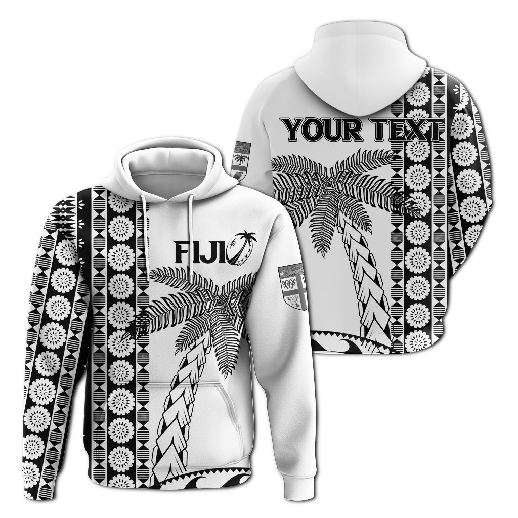 ( Personalised) Fiji Rugby Hoodie Coconut Tree With Tapa Pattern