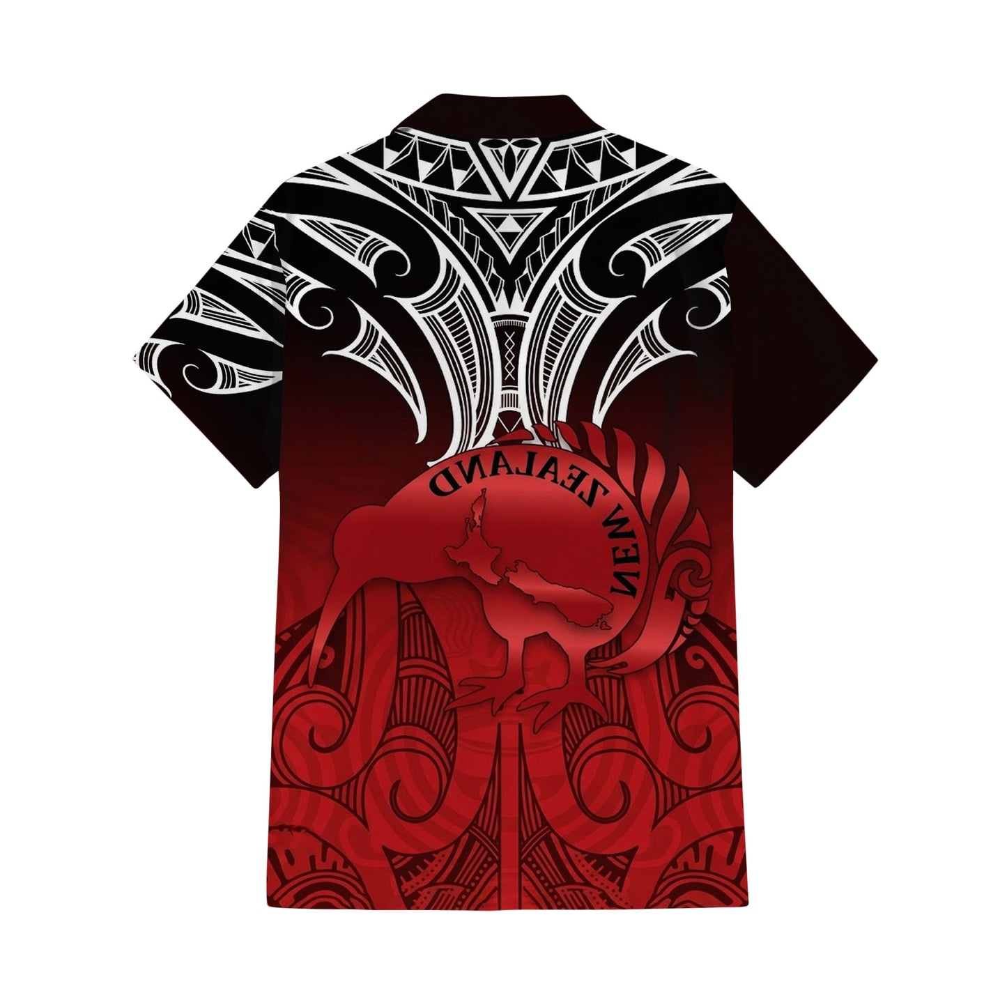 New Zealand Matching Outfit For Couple NZ Kiwi Bird Red Puletasi Dress And Hawaiian Shirt For Her Him