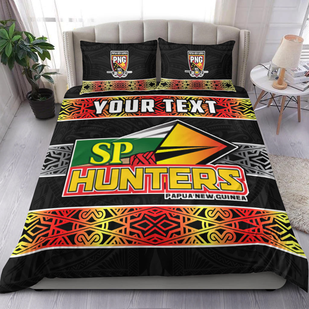 (Custom Personalised) The Hunters PNG Bedding Set Papua New Guinea Hunters Rugby