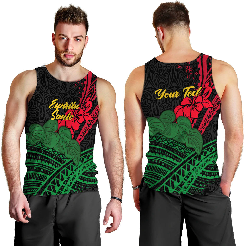Custom Personalised Vanuatu Espiritu Santo Men Tank Top Kava With Hibiscus