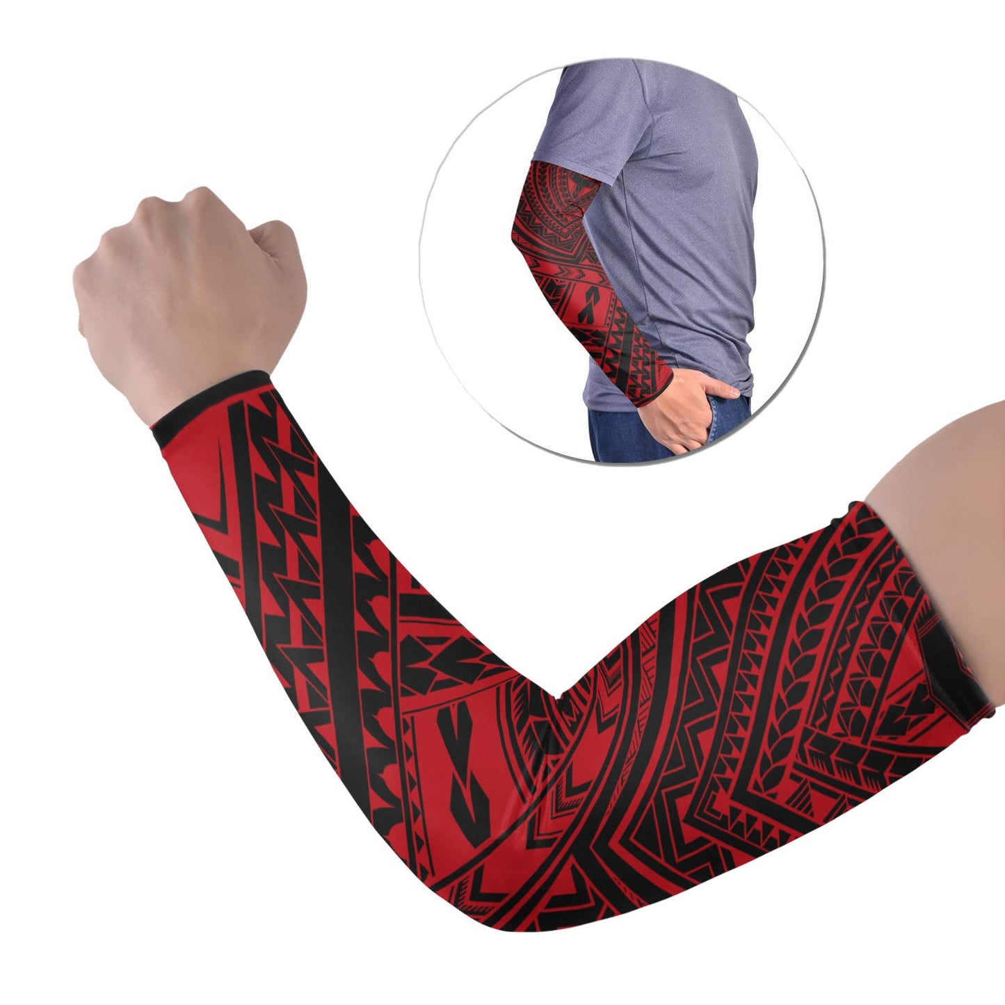 Polynesian Tribal Tattoo Arm Sleeve 43 (Set of Two) Colorful No.26