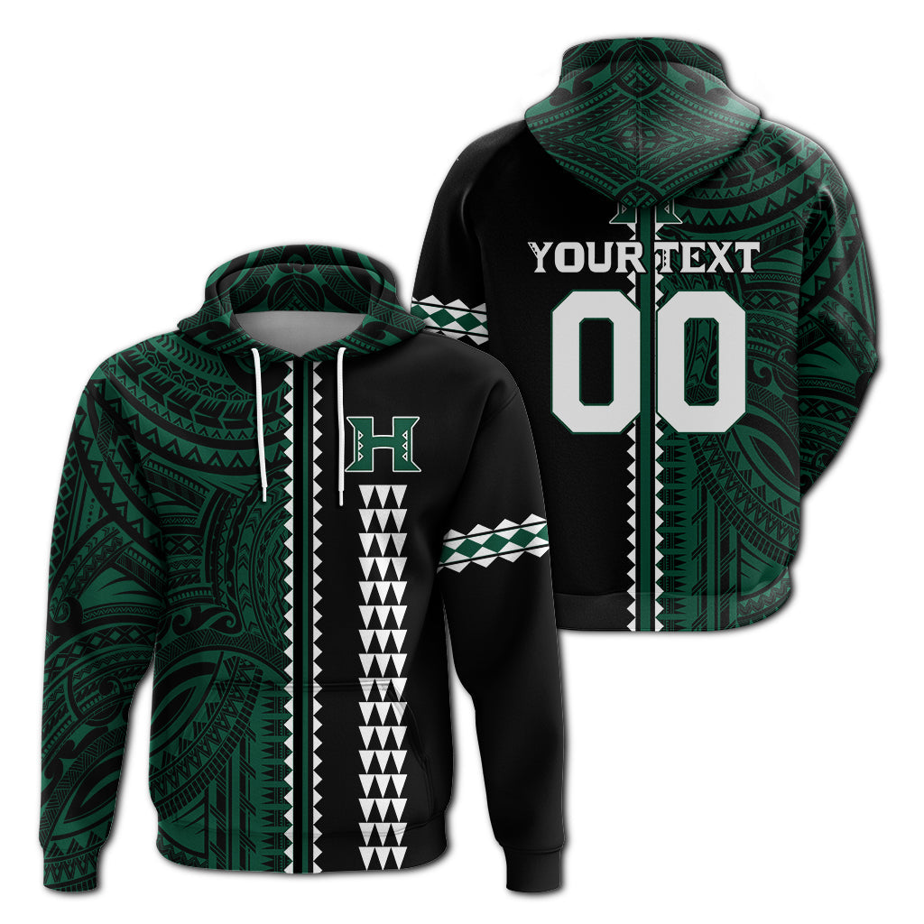 ( Personalised) Hawaii Kakau Warrior Football Zip Hoodie