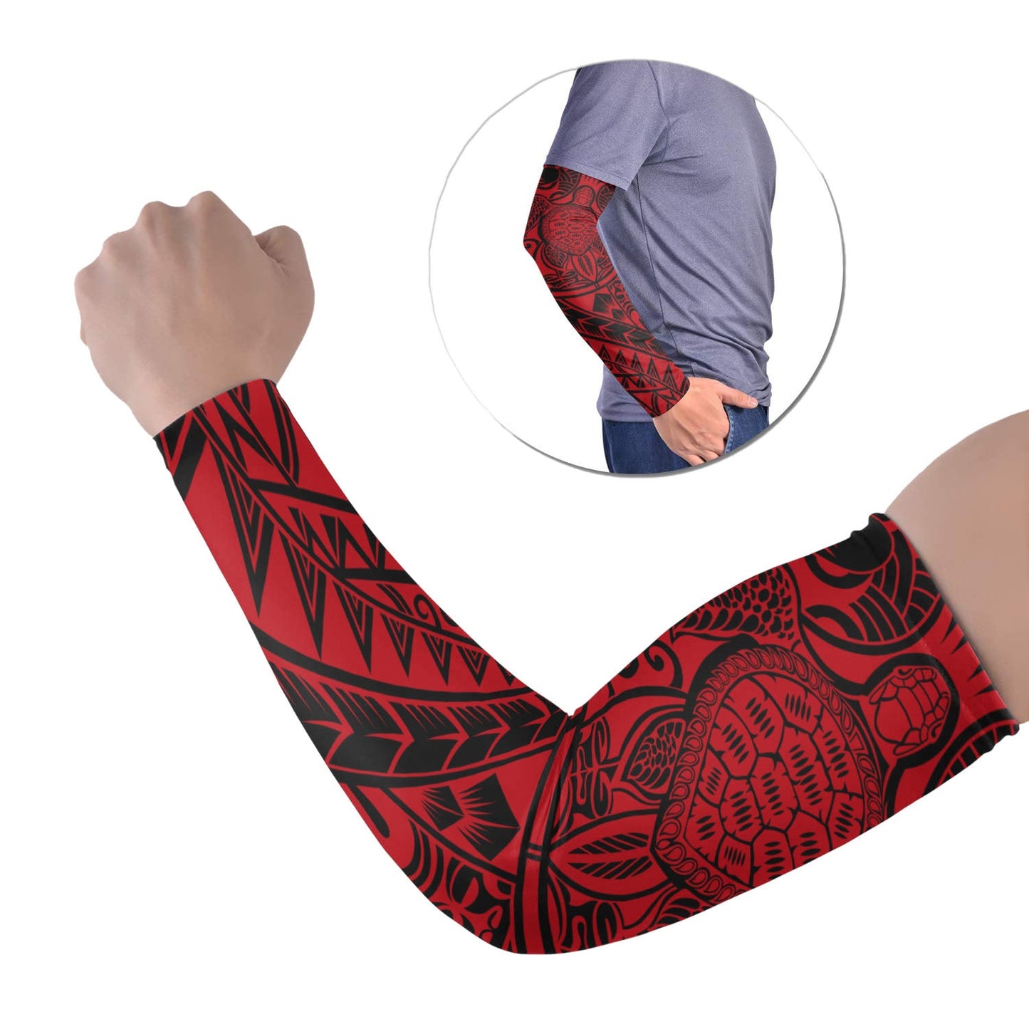 Polynesian Tribal Tattoo Arm Sleeve 43 (Set of Two) Colorful No.11
