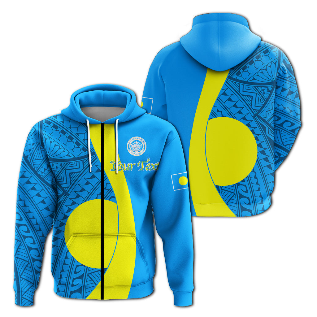 ( Personalised) Palau Zip Up Hoodie Tribal Pattern