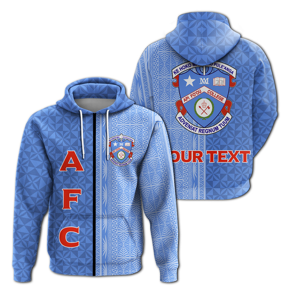 ( Personalised) Tonga Apifo'ou College Zip Up Hoodie Tongan Tribal