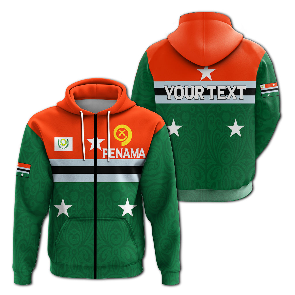 ( Personalised) Vanuatu Penama Province Zip Up Hoodie Flag Style