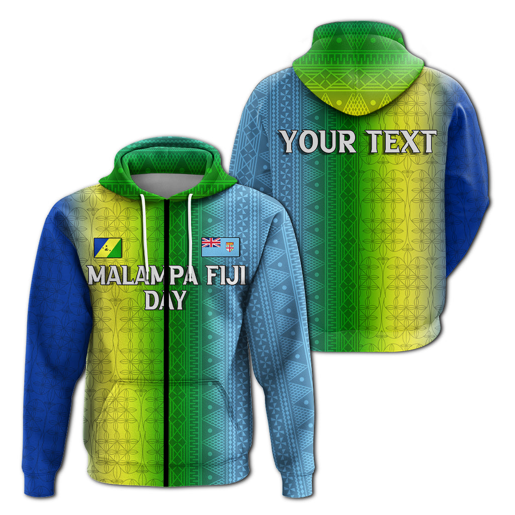 ( Personalised) Vanuatu Malampa Fiji Day Zip Up Hoodie Flag Version