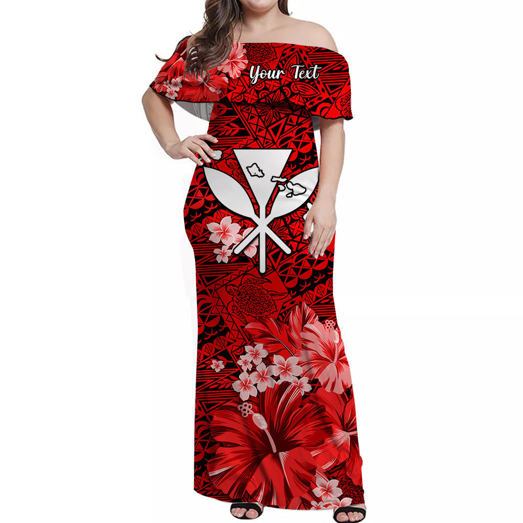 (Custom Personalised) Hawaii Couple Outfits Combo Dress and Hawaiian Shirt Map and Turtle Red Flowers