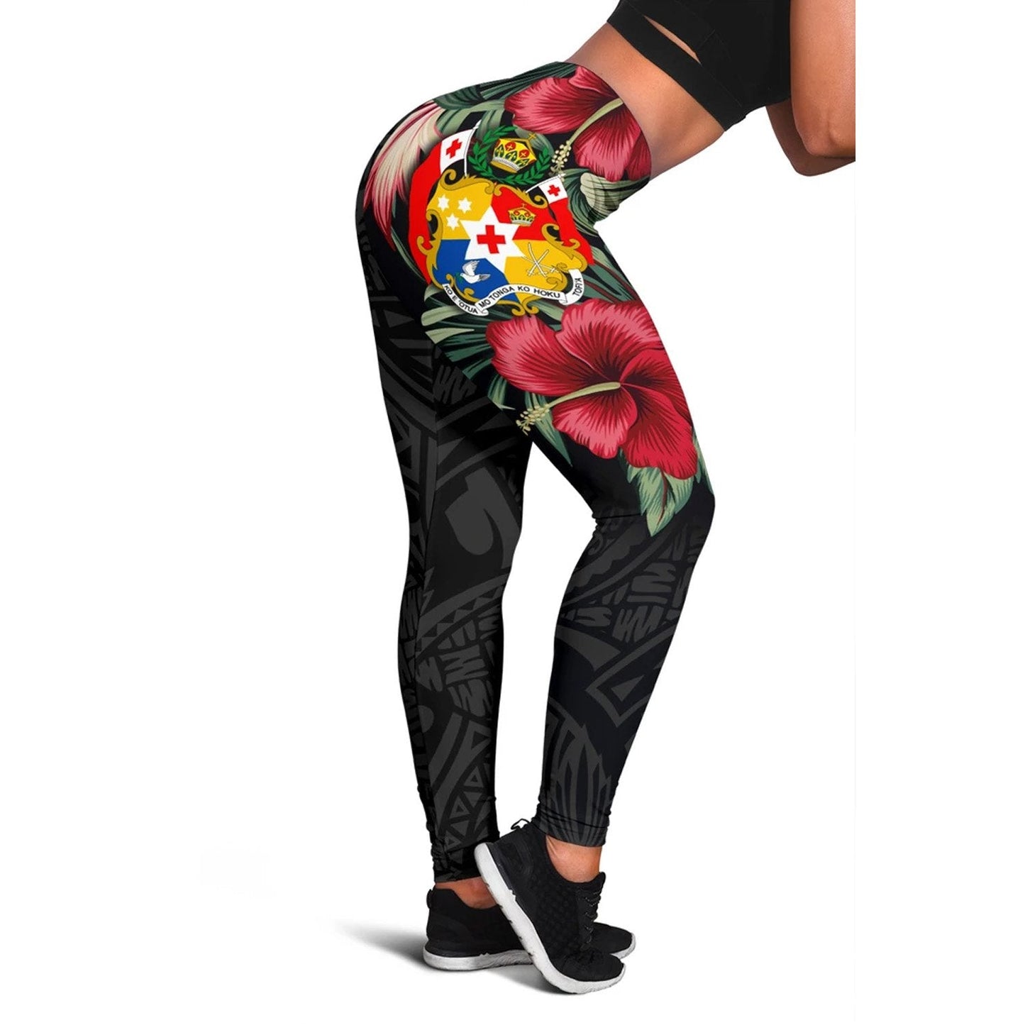 Tonga Polynesian Leggings - Hibiscus Coat of Arms