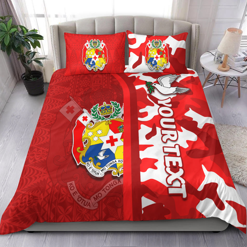 (Custom Personalised) Tonga Unique Bedding Set Camouflage with Tongan Pattern