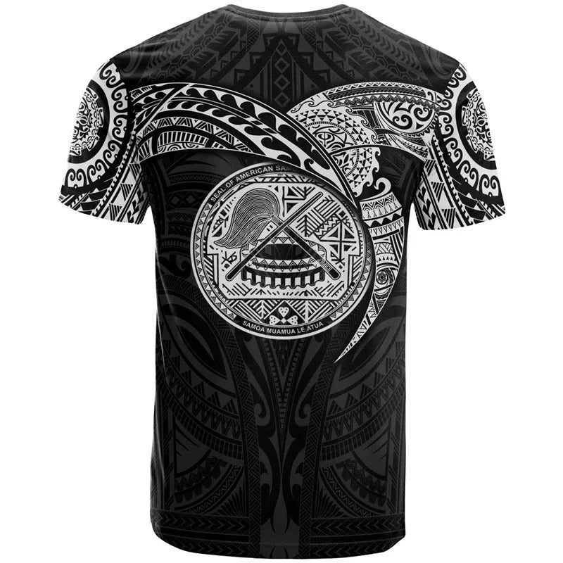 White American Samoa Polynesian T-Shirt Island Polynesian Tribal Pattern Unisex Shirt