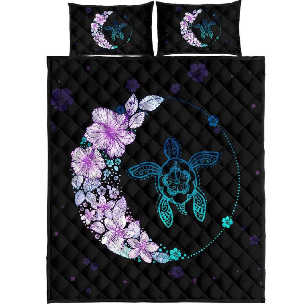 Hawaii Colorful Flower Quilt Bed Set