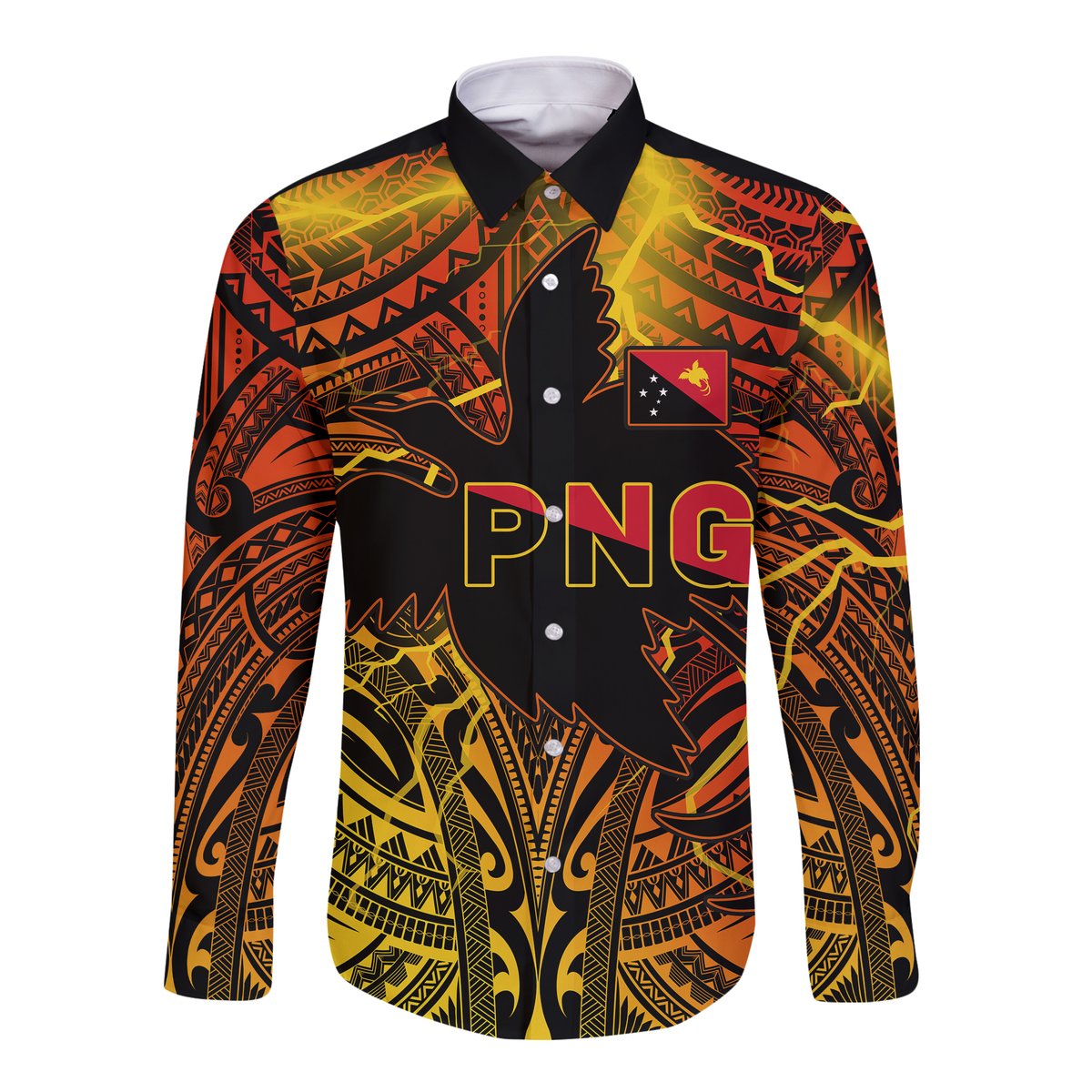 Papua New Guinea Hawaii Long Sleeve Button Shirt Stalwart Polynesian Special