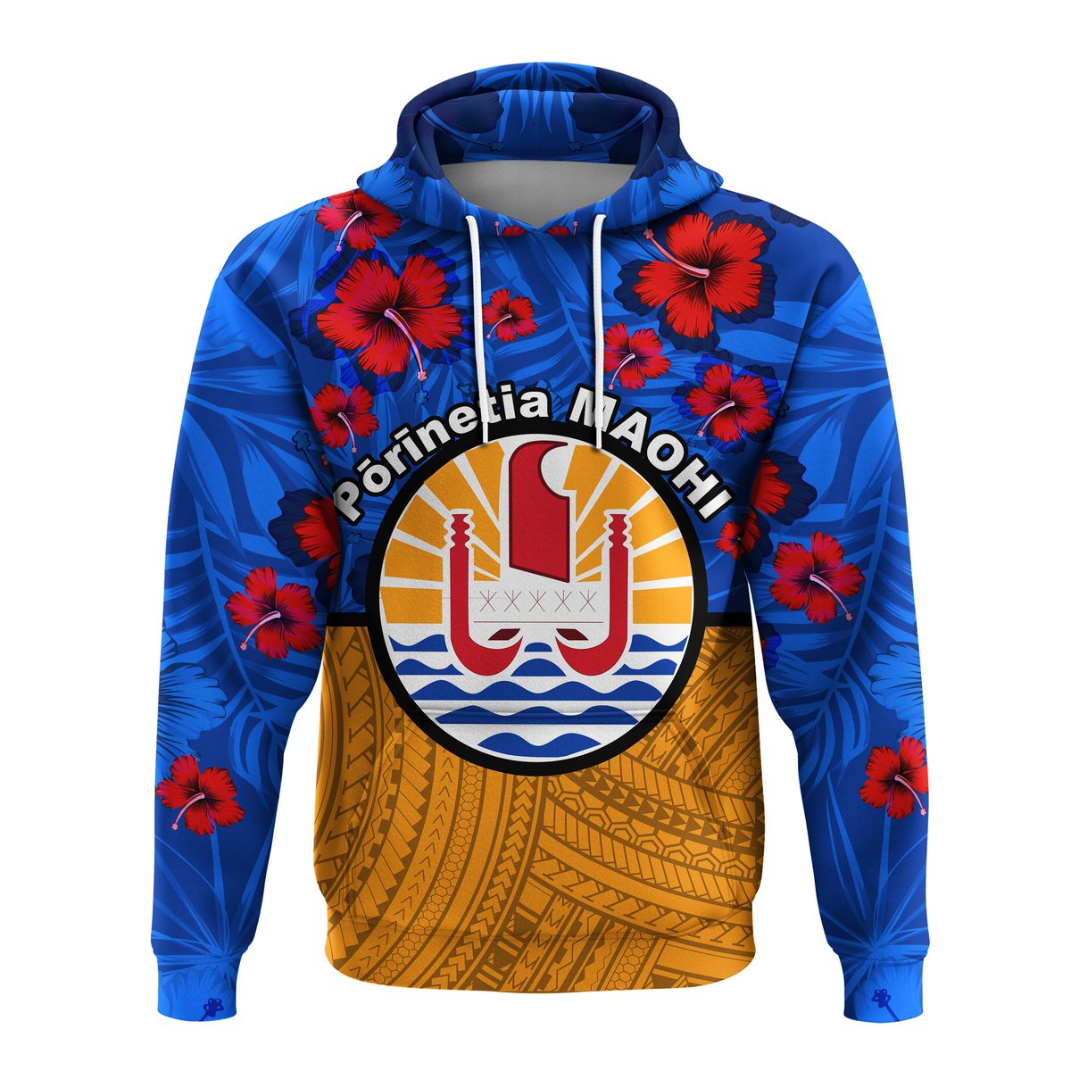 French Polynesian MAOHI Hibiscus Flowers Hoodie
