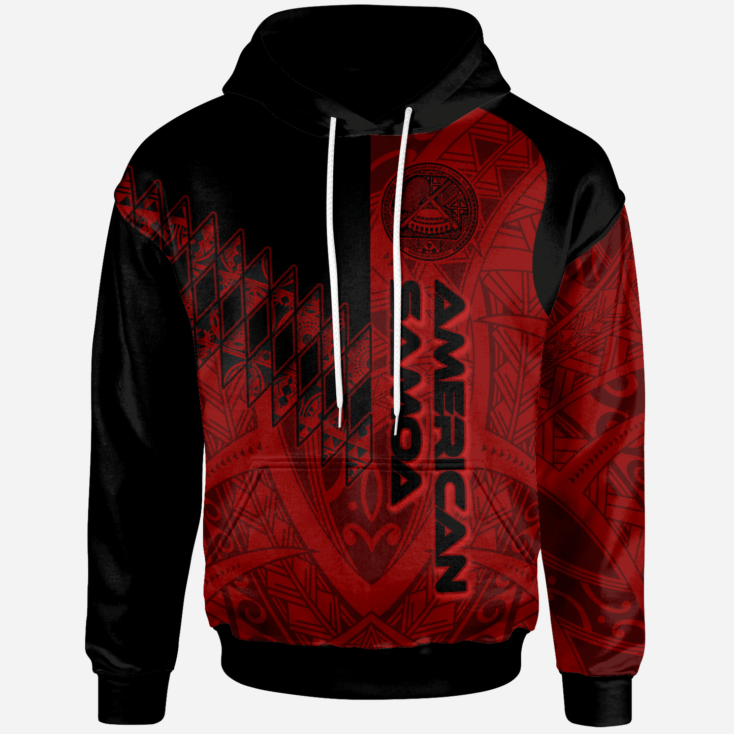 American Samoa Hoodie Red Color Symmetry Style