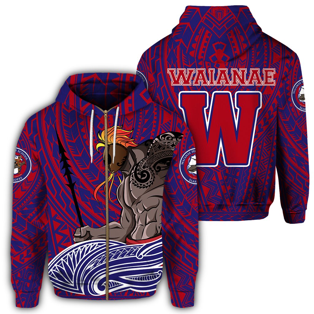 Hawaii Hoodie Waianae High Zip Hoodie AH