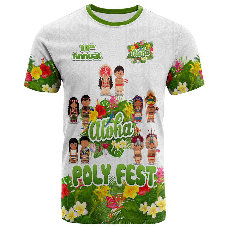 (Custom Personalised) Aloha Poly Fest 10th Annual T Shirt Tropical Palm Leaf Flower