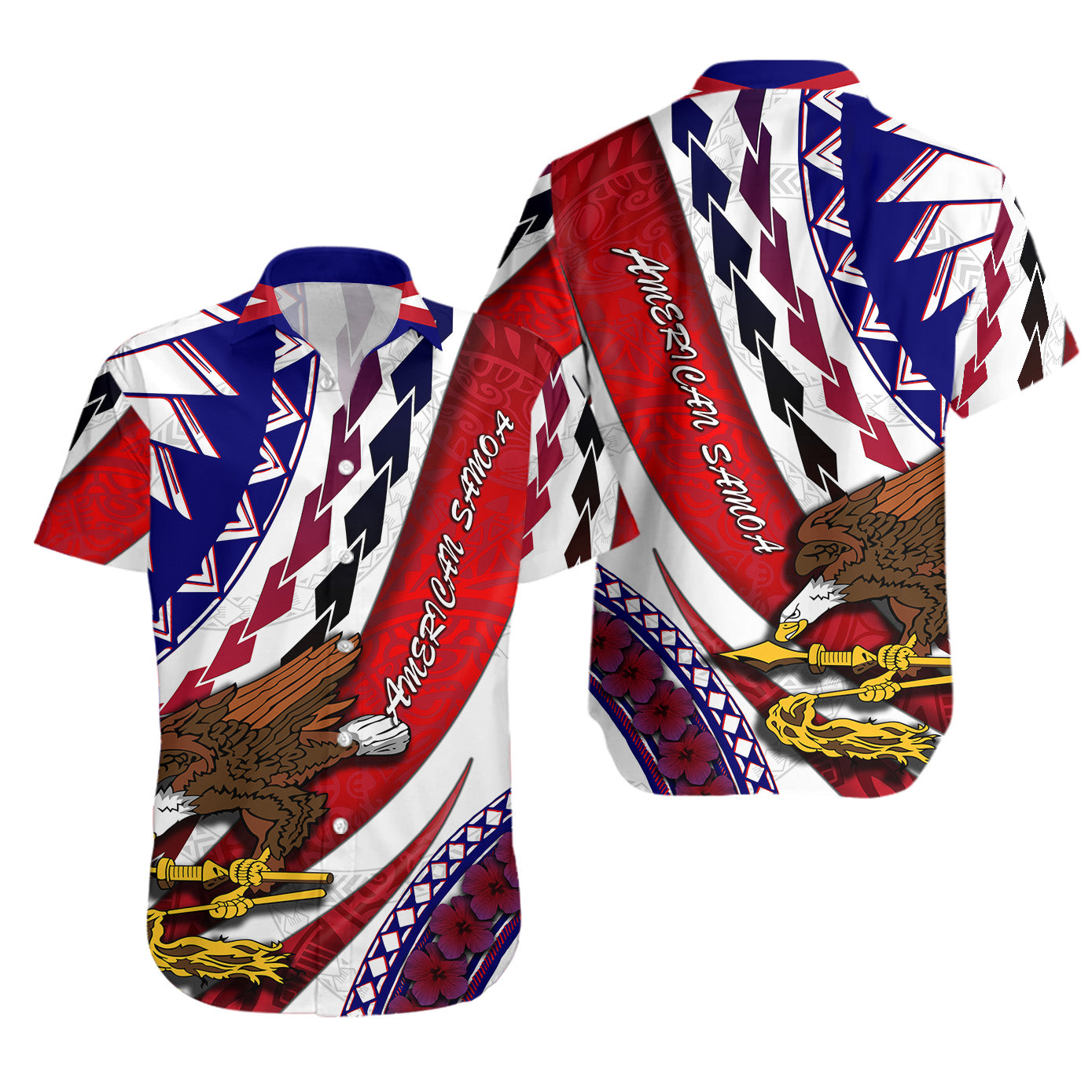 American Samoa Hawaiian Shirt Artsy Style