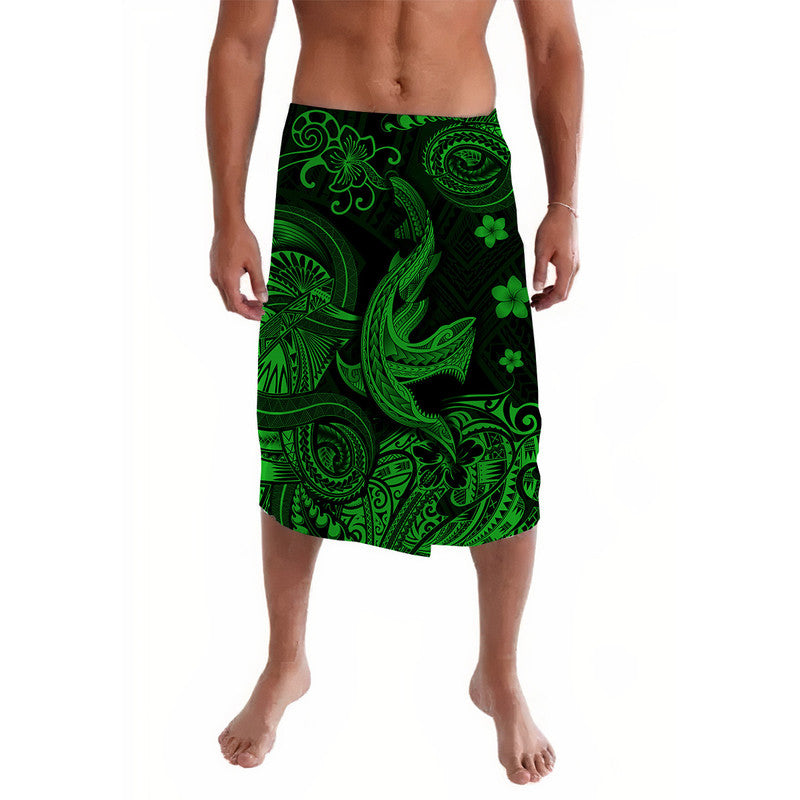 Hawaii Angry Shark Polynesian Lavalava Unique Style - Green