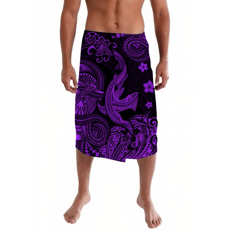 Hawaii Angry Shark Polynesian Lavalava Unique Style - Purple