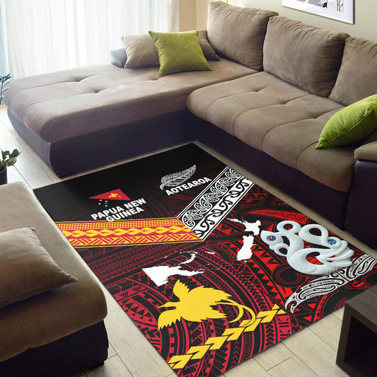 New Zealand And Papua New Guinea Area Rug Together Red