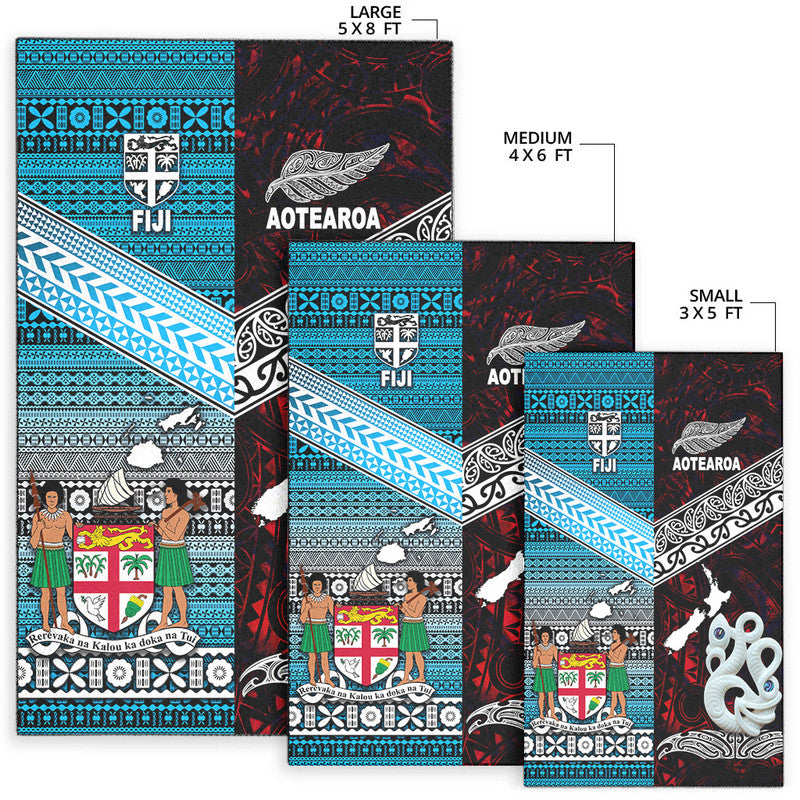 New Zealand And Fiji Area Rug Together Red