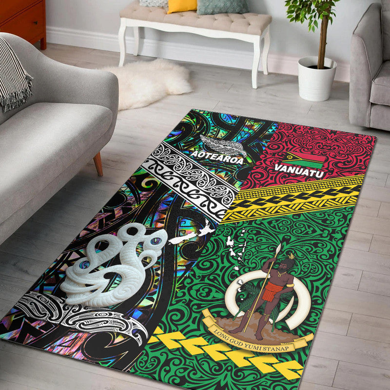 New Zealand And Vanuatu Area Rug Together Paua Shell