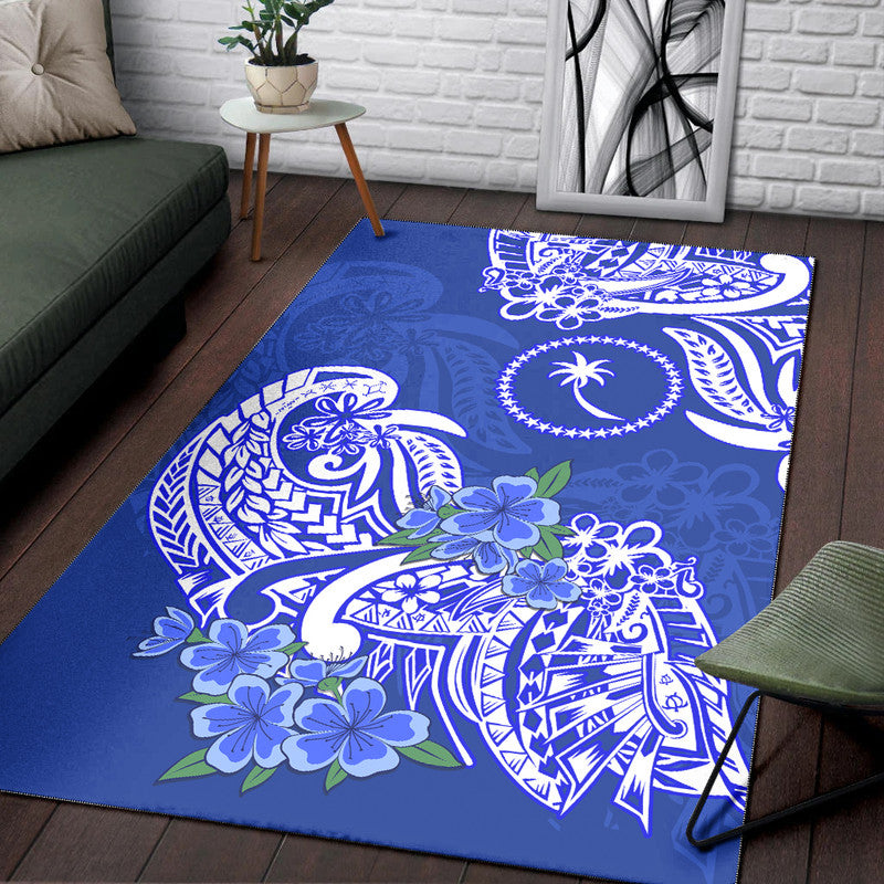 FSM Chuuk State Area Rug Polynesian Floral Tribal