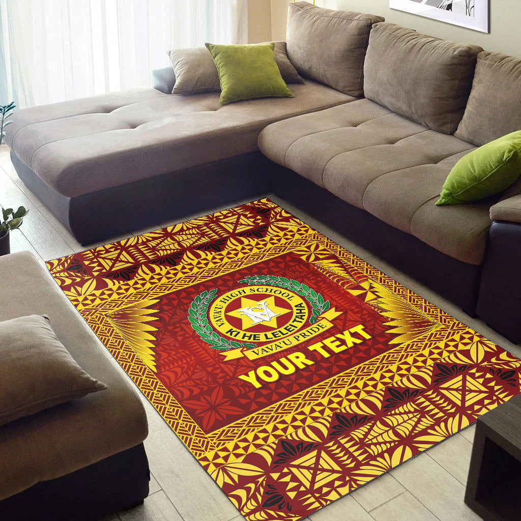 (Custom Personalised) Tonga Vava'u High School Area Rugs Simplified Version Maroon